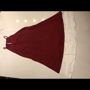 Impeccable Pig Maroon & White Sundress